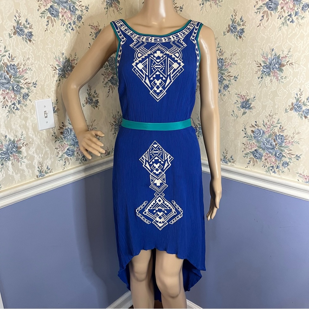 Flying Tomato Blue Sleeveless High Low Dress, Size L